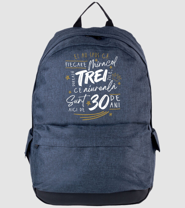 Miracol durează trei 30 de ani model albastru jeanși pe tricou