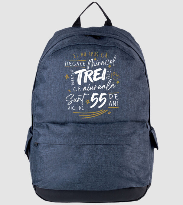 Miracol durează trei 55 de ani model albastru jeanși pe tricou