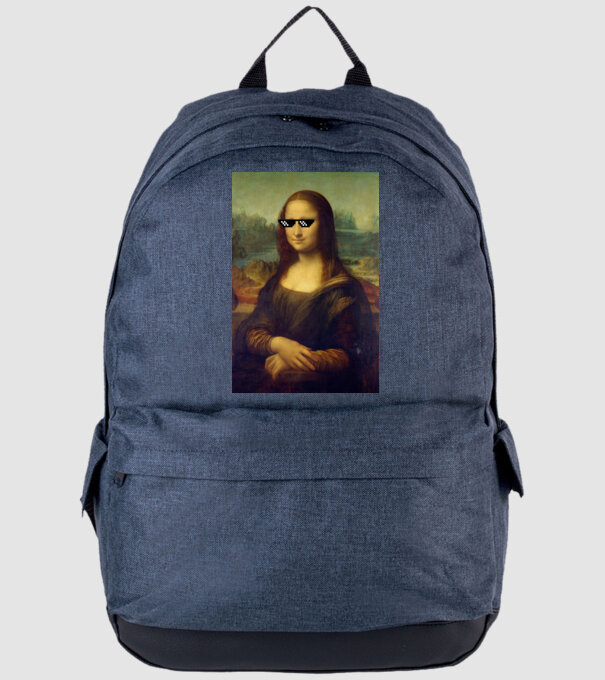 Mona Lisa Deal with it model albastru jeanși pe tricou