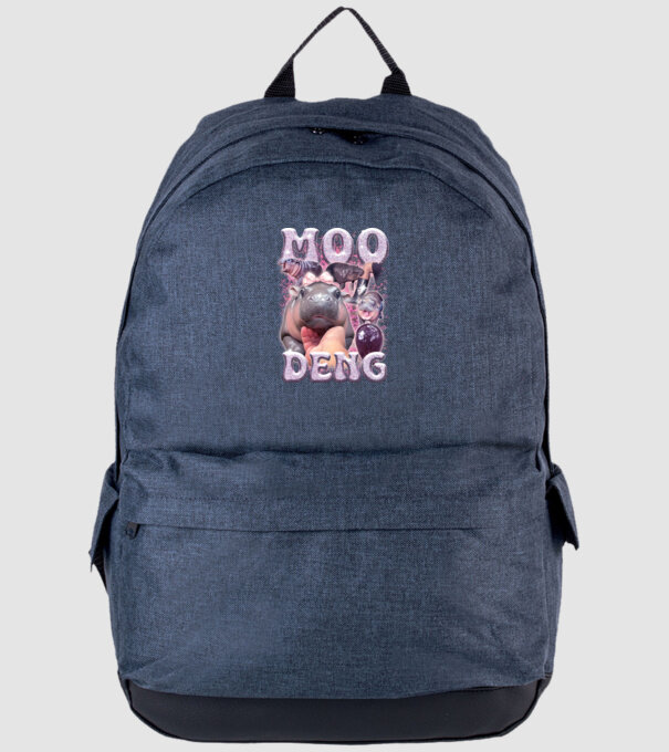 MOO DENG baby hippo model albastru jeanși pe tricou