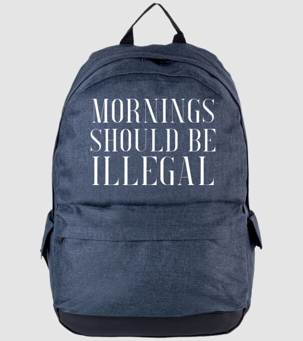 Mornings should be illegal model albastru jeanși pe tricou
