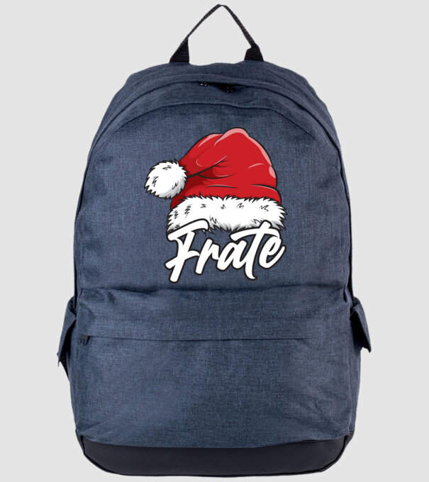 frate Santa Hat model albastru jeanși pe tricou