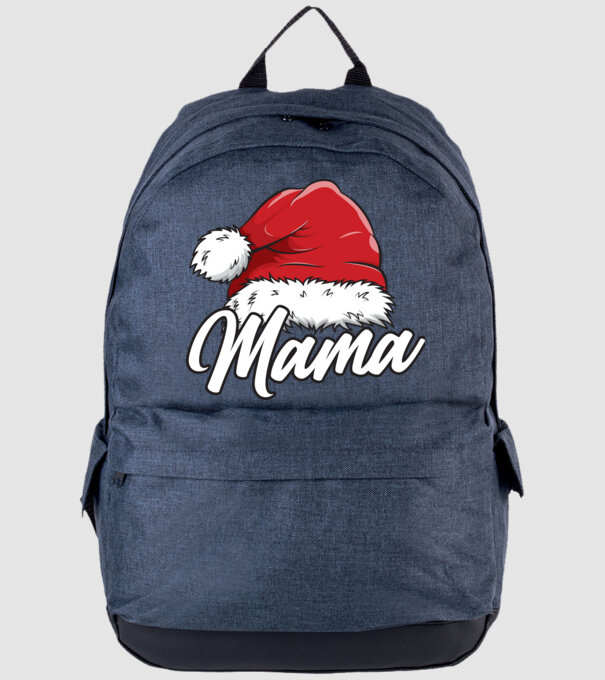 mama Santa Hat model albastru jeanși pe tricou