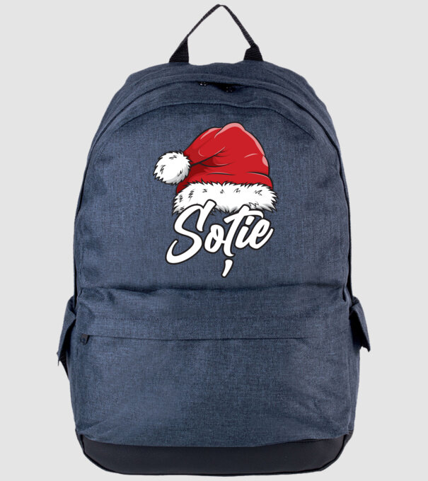 soție Santa Hat model albastru jeanși pe tricou