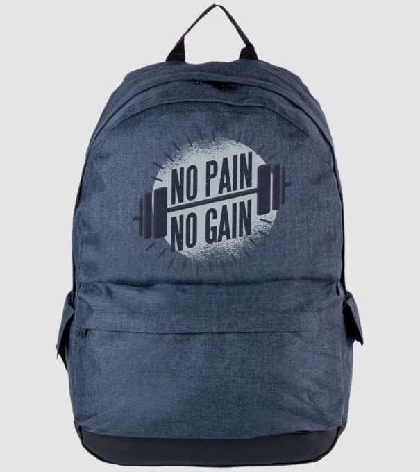 No pain no gain round model albastru jeanși pe tricou