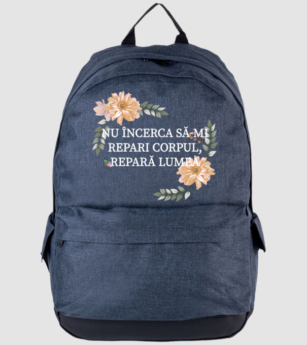 nu încerca să-mi repari corpul, repară lumea model albastru jeanși pe tricou