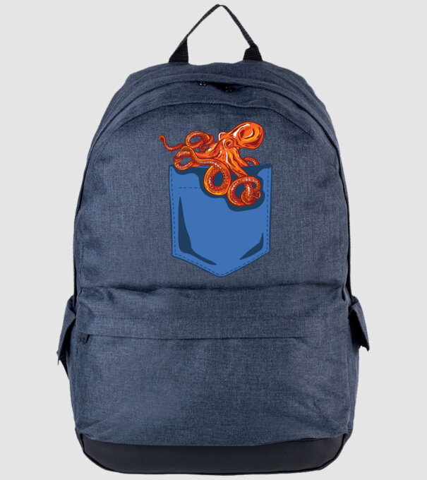 Octopus model albastru jeanși pe tricou