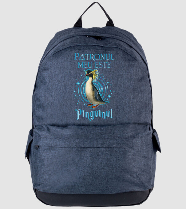 Patronul meu este PINGUINUL model albastru jeanși pe tricou