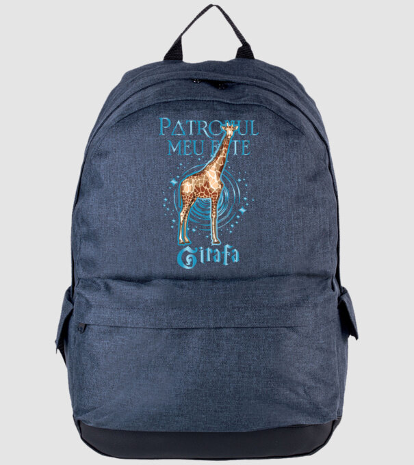 Patronul meu este GIRAFA model albastru jeanși pe tricou