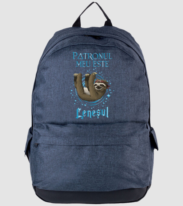 Patronul meu este LENEȘUL model albastru jeanși pe tricou