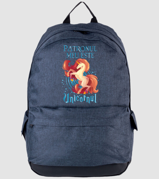Patronul meu este UNICORNUL model albastru jeanși pe tricou