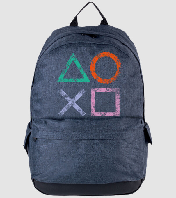 PlayStation icon model albastru jeanși pe tricou