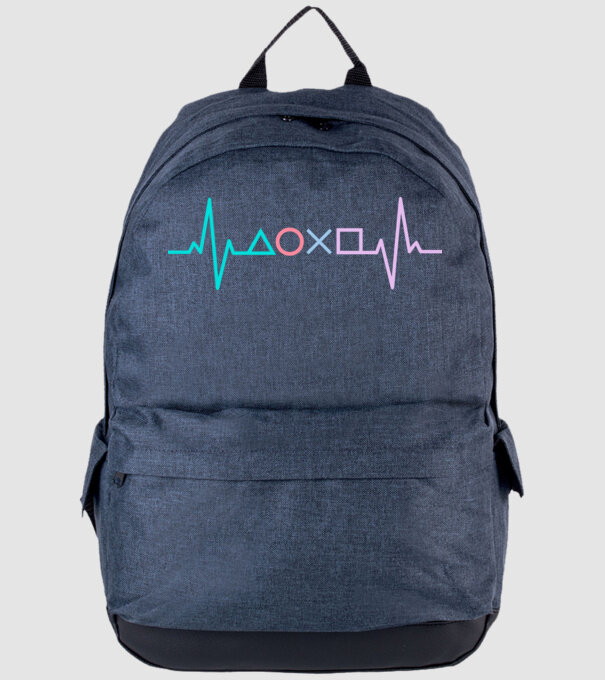 Playstation Symbols EKG model albastru jeanși pe tricou