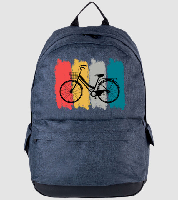 Retro city bike model albastru jeanși pe tricou