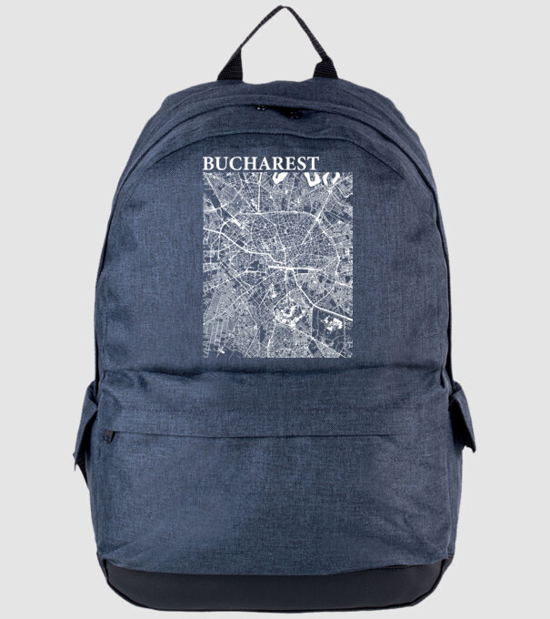 România Bucharest map model albastru jeanși pe tricou