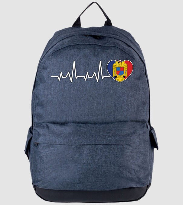 ROMANIA heartbeat model albastru jeanși pe tricou