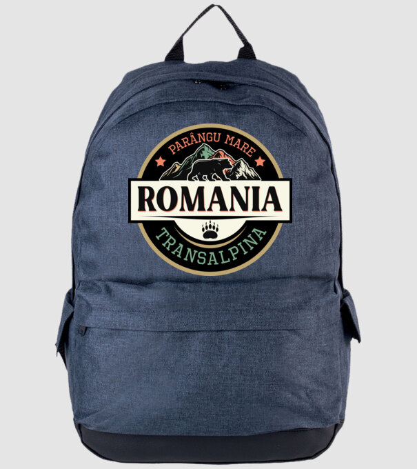 România transalpina model albastru jeanși pe tricou