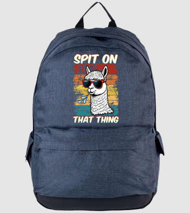 Spit on that thing llama rainbow Hawk Tuah model albastru jeanși pe tricou