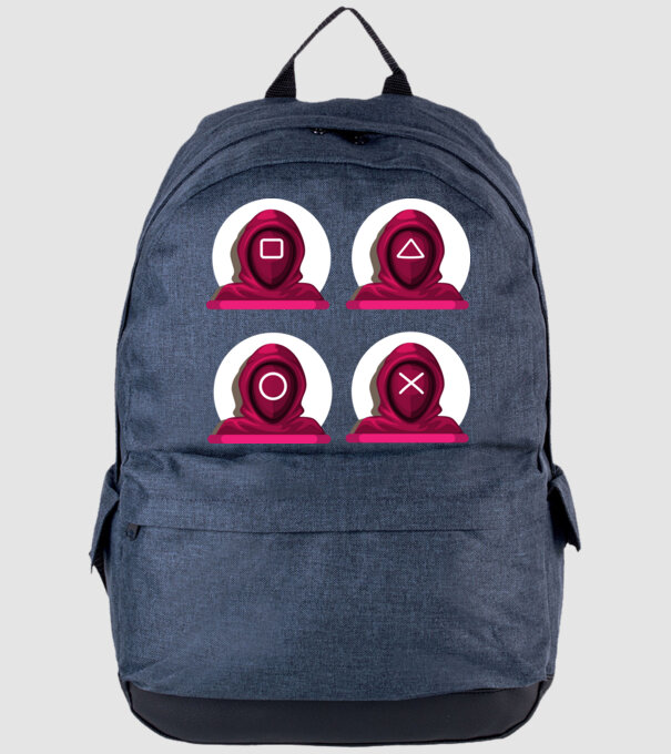 squid game characters model albastru jeanși pe tricou