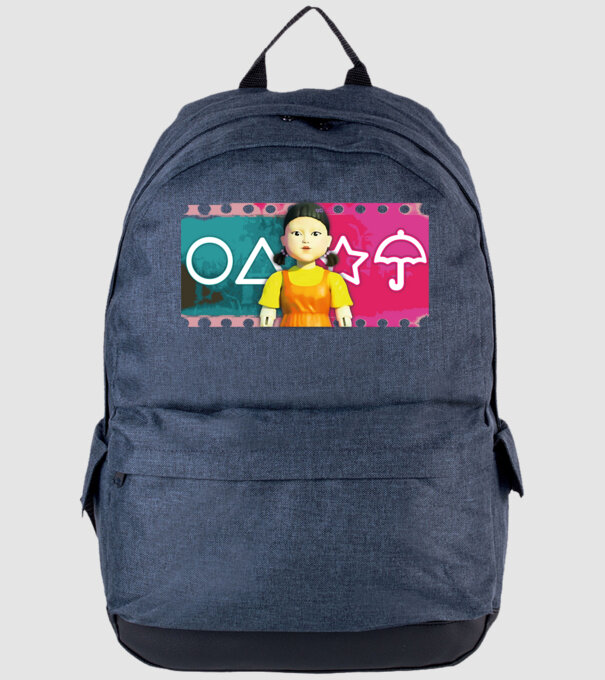 squid game drawing model albastru jeanși pe tricou