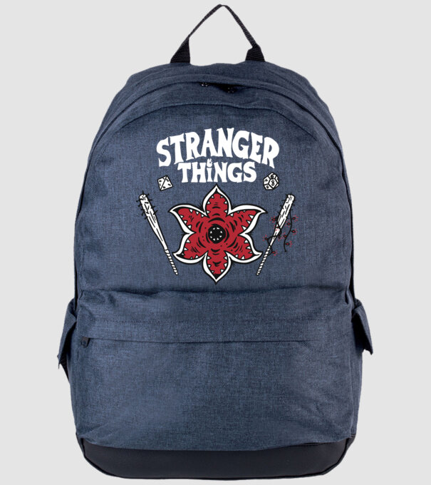 stranger things demogorgon head model albastru jeanși pe tricou