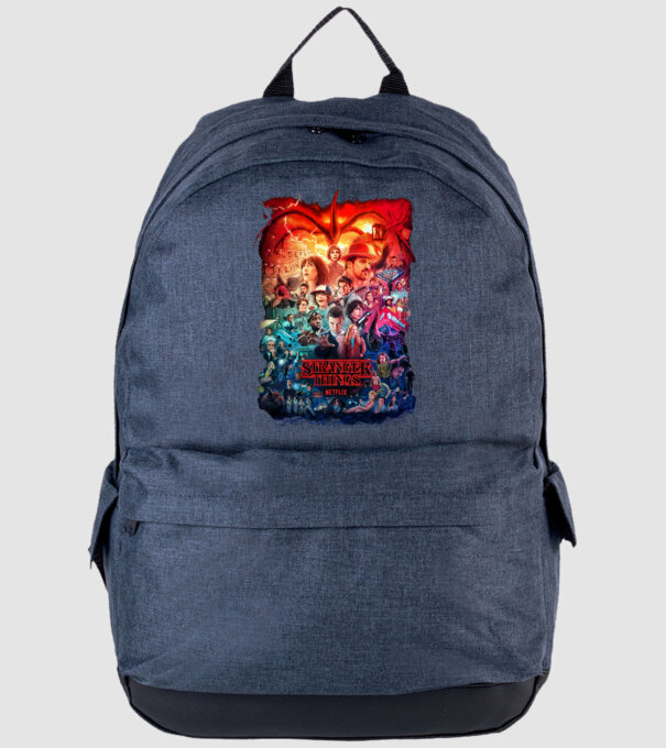 stranger things tribute poster2 model albastru jeanși pe tricou