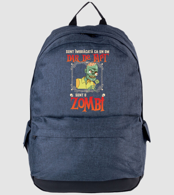 sunt îmbrăcat ca un om, dar de fapt sunt un zombi model albastru jeanși pe tricou