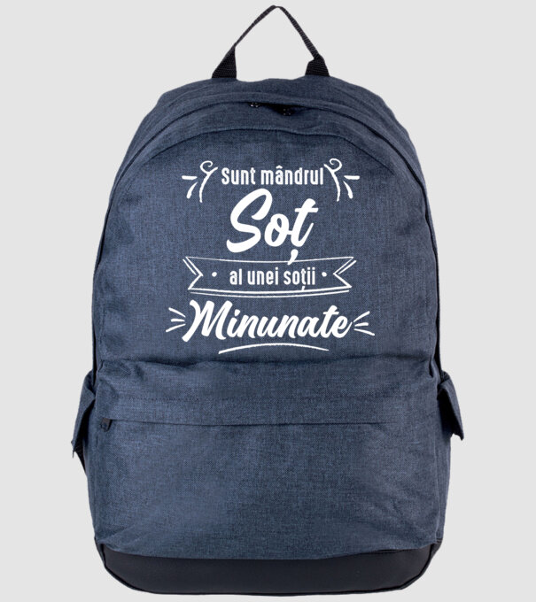 Sunt mândrul soț al unei soții minunate model albastru jeanși pe tricou