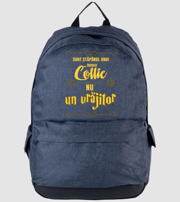 sunt stăpânul unui border collie, nu un vrăjitor model albastru jeanși pe tricou