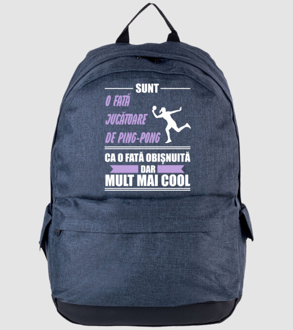 sunt o fată jucătoare de ping-pong, ca o fată obișnuită, dar mult mai cool model albastru jeanși pe tricou