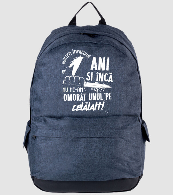 Suntem împreună de 1 ani model albastru jeanși pe tricou