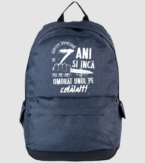 Suntem împreună de 7 ani model albastru jeanși pe tricou