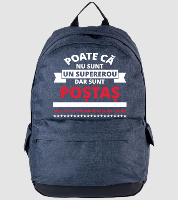 Supererou poştaş model albastru jeanși pe tricou