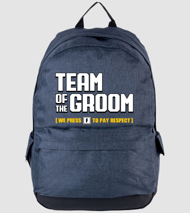 Team of the Groom model albastru jeanși pe tricou