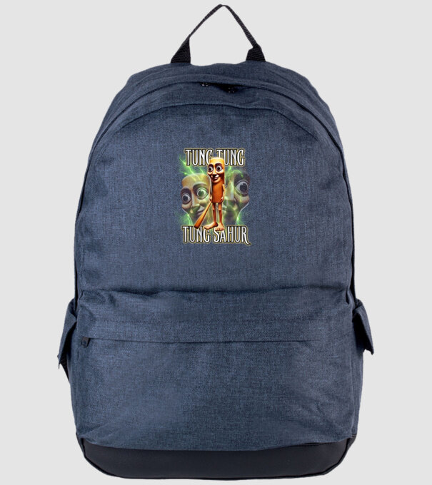Tung Tung Tung Sahur model albastru jeanși pe tricou