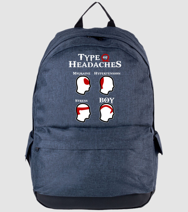 Type of Headaches - God of War model albastru jeanși pe tricou