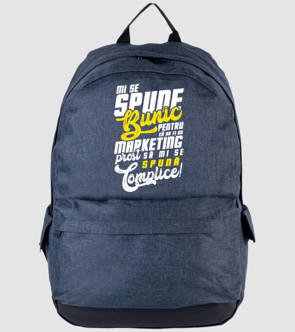 Mi se spune: bunic pentru că ar fi un marketing prost să mi se spună complice! model albastru jeanși pe tricou