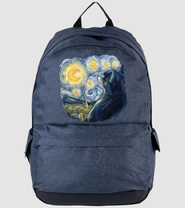 Van Gogh cat model albastru jeanși pe tricou