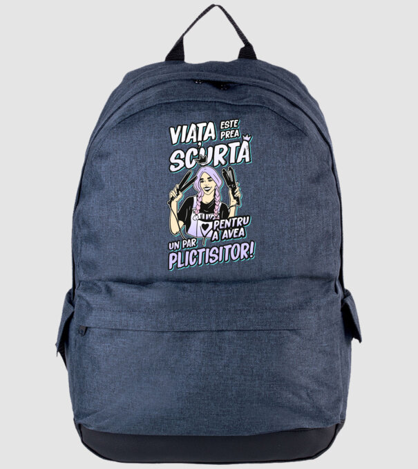 viata este prea scurta pentru a avea un par plictisitor model albastru jeanși pe tricou