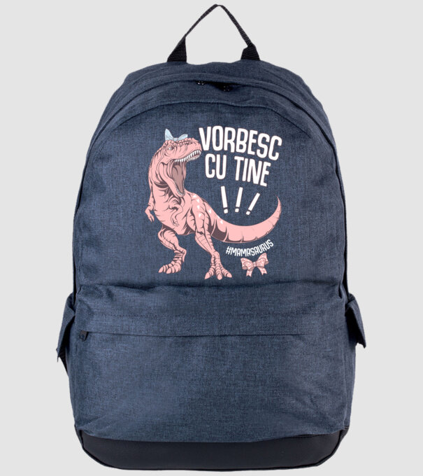 Vorbesc cu tine! #mamasaurus model albastru jeanși pe tricou