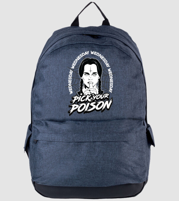 WEDNESDAY Pick your poison model albastru jeanși pe tricou