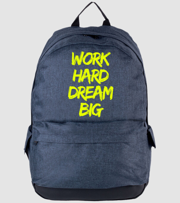 Work Hard Dream Big model albastru jeanși pe tricou