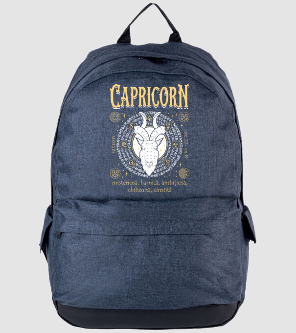 Zodiac femeie CAPRICORN golden model albastru jeanși pe tricou