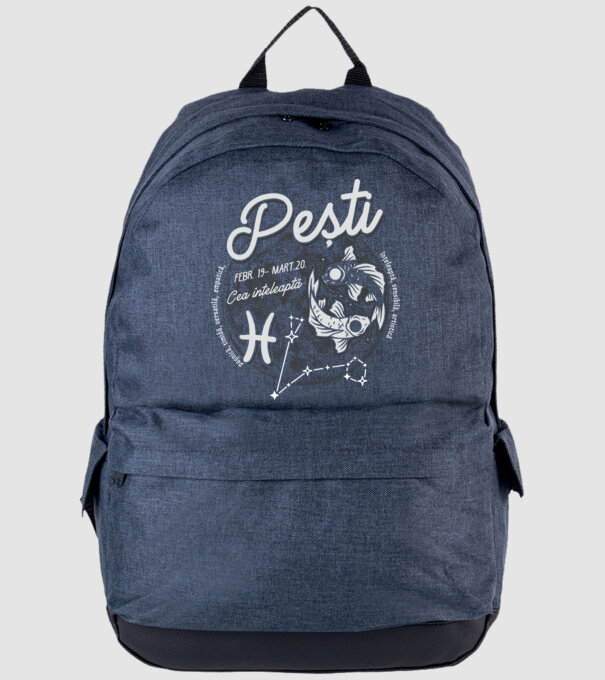 Zodiac femeie PEȘTI retro model albastru jeanși pe tricou