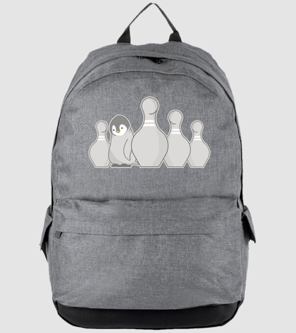 Bowling pinguin model gri pe tricou