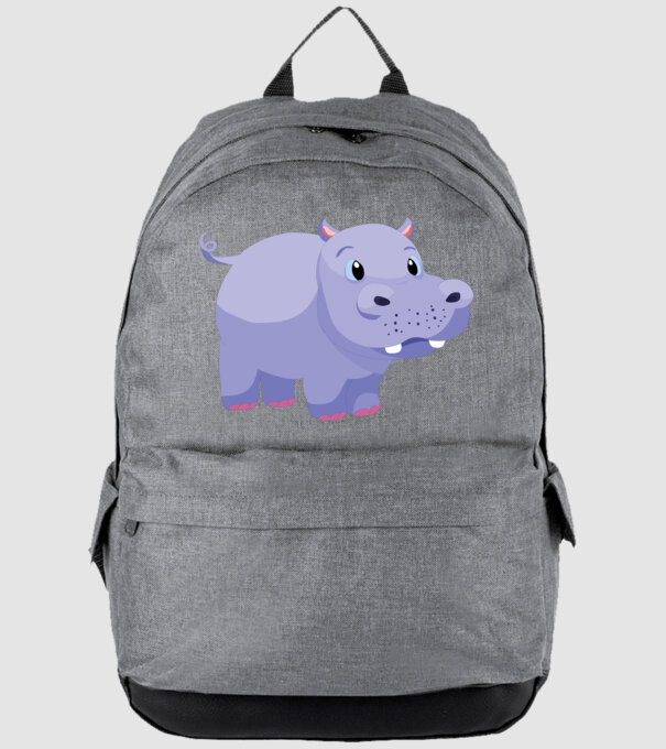 Hipopotam drăguț model gri pe tricou