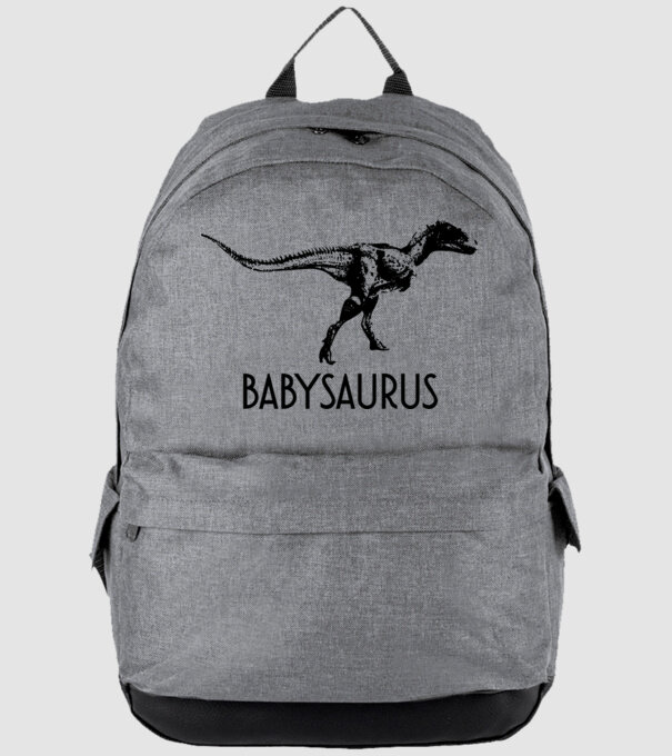 Familia de dinozauri Babysaurus model gri pe tricou