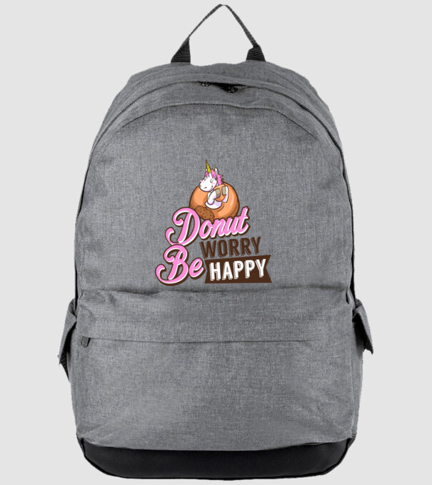 Donut worry be happy model gri pe tricou