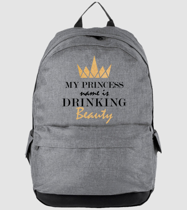 Drinking beauty gold model gri pe tricou