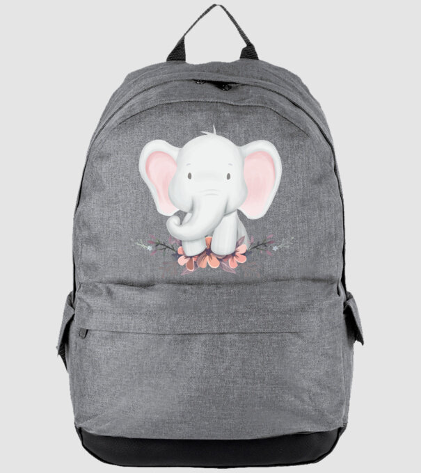 Elefant cu flori model gri pe tricou
